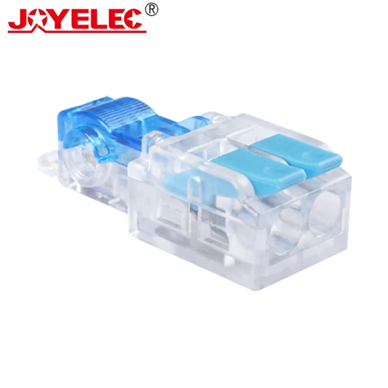 JOYELEC T-Type Electrical Wire Connector Stripping-Free Brancher Quick Cable Wiring Terminal Block Copper Core One-In Two-Out