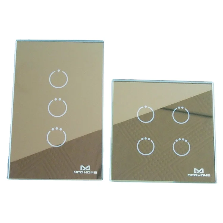 New Design 1 2 3 4 Gang Wall Touch Switch Tempered Glass Panel for Home Automation System