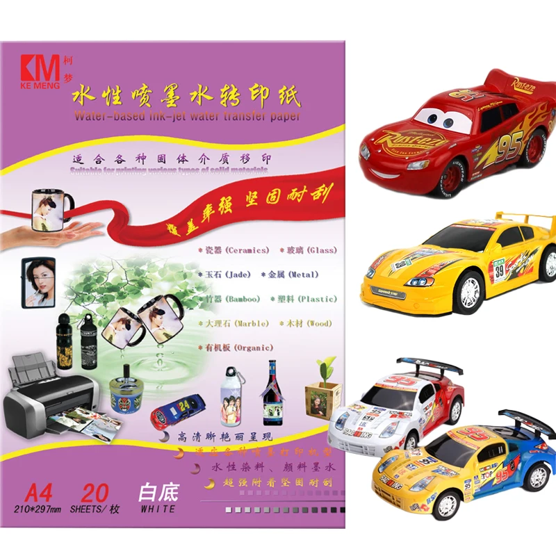 Fast Delivery Factory Direct Washable Easy to Operate Waterproof Waterslide Decal Paper Laser Water Transfer  Paper for Toy cars