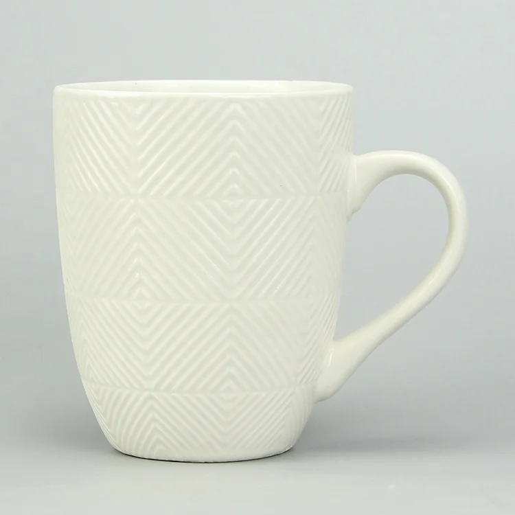 0.28 cheap white blank bulk plain ceramic embossed coffee mugs