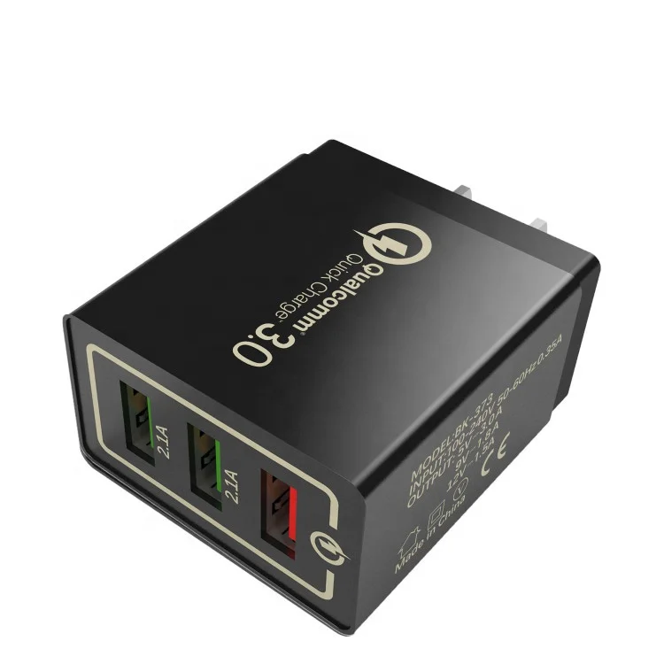  QC 3 0 быстрое зарядное устройство 5V 3A 3USB EU/US булавки стены портативное для путешествий быстрый USB