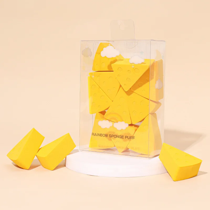 Cheese Triangle Powder Puffs Makeup Sponge Cosmetic Tools Beauty Foundation Puff With Packaging