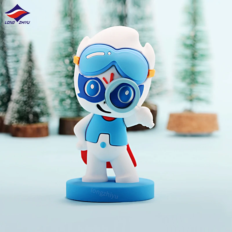 Longzhiyu 15 Years Manufacturer Custom 3D Rubber Figure Magnifying Glass Cartoon Figurine Cute Soft PVC Toys for Home Office