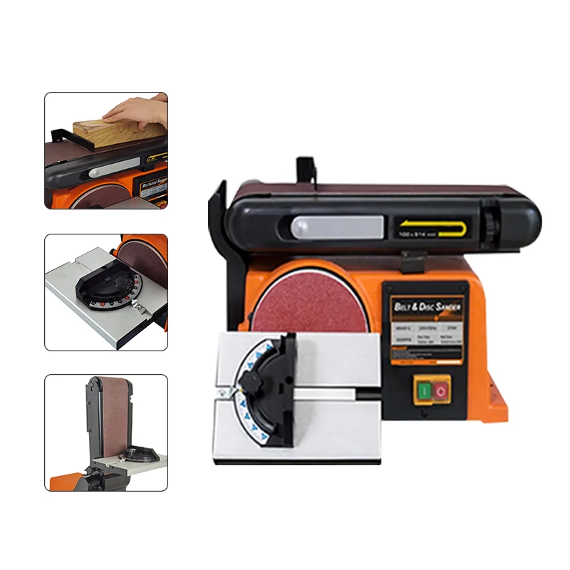 CE Certification Professional 150mm 370W Power Portable Light Duty Metal Bench Top Disc Belt Sander Woodworking Buffing