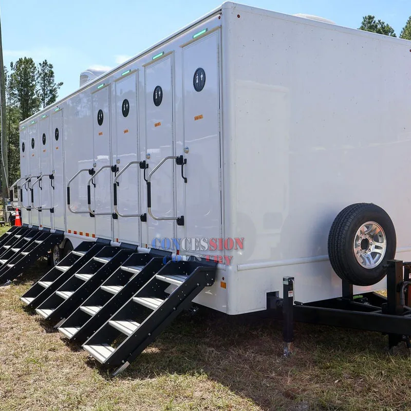 Big Size 8-10 station portable restroom trailer toilet outdoor portable bathroom shower trailer  ADA restroom trailer