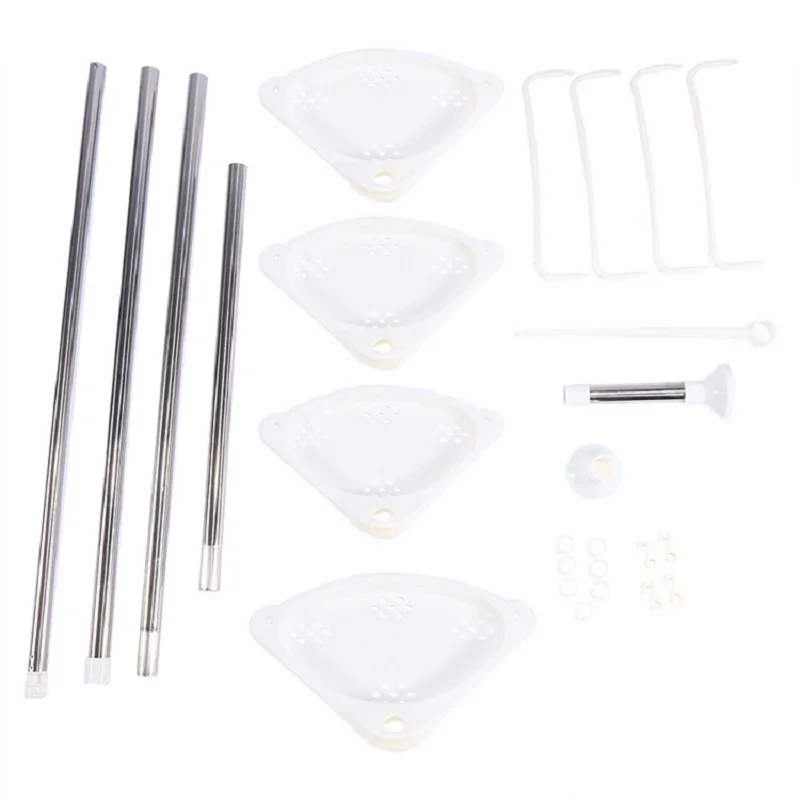 4 Tier Bathroom Bathtub Corner Adjustable Storage Organizer Shelf Telescopic Shower Rack