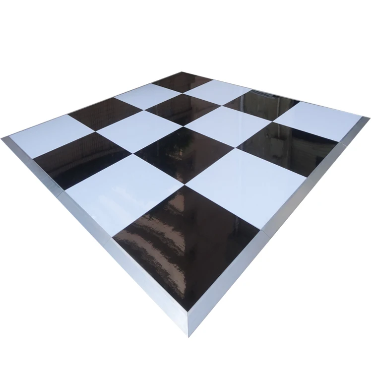 Party supplies cheap portable black and white checked dance floor for party wedding decorations
