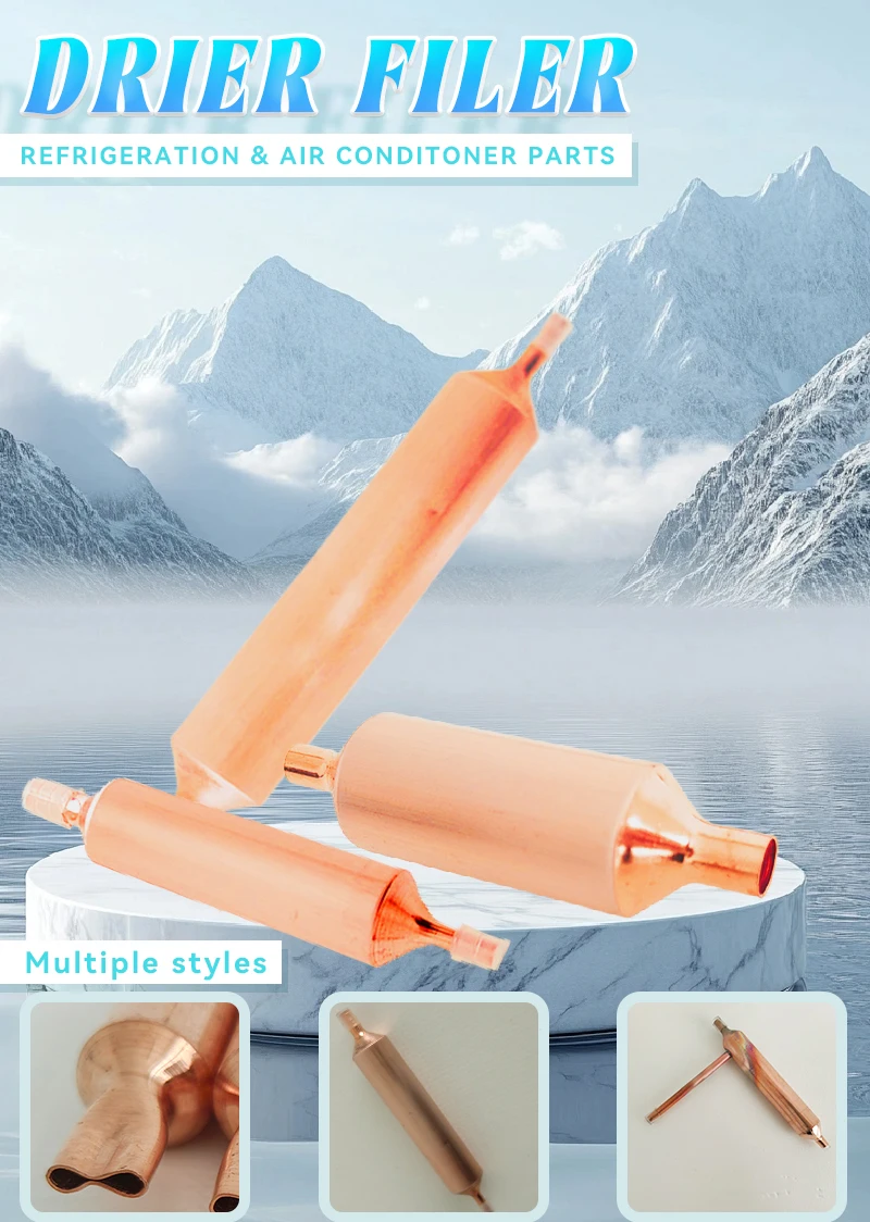 Customized Air Conditioning Copper Filter Drier Refrigeration Liquid Line Filter Drier