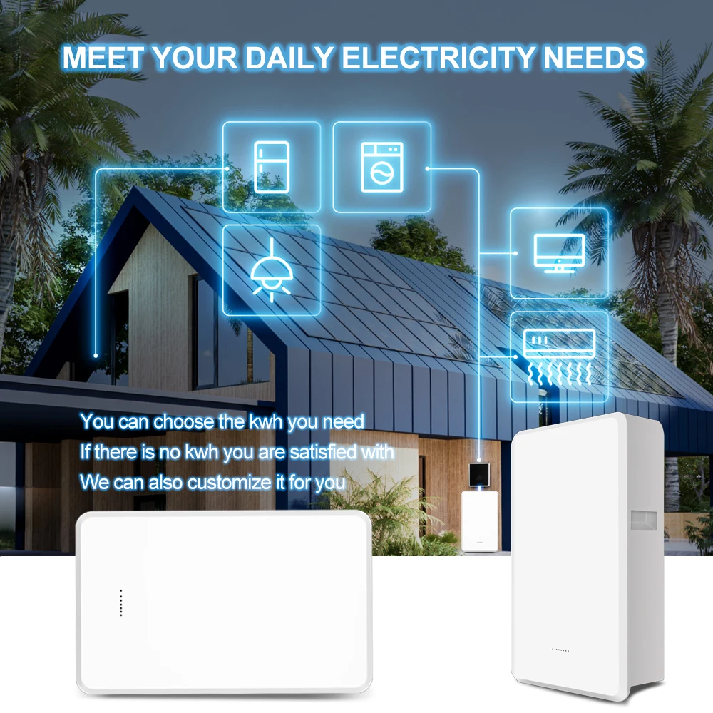 5KWh 10KWh 48v200ah 100ah Powerwall 24v system lithium ion battery wall mounted lithium battery with bms