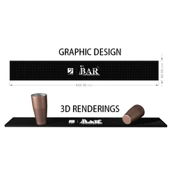Led PVC Bar Mat Personalized Custom Branded PVC Beer Bar Spill Mat With Logos