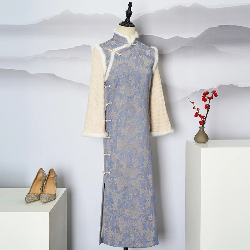 Высококачественное новое улучшенное платье Ципао с вышивкой традиционное китайское платье Ципао