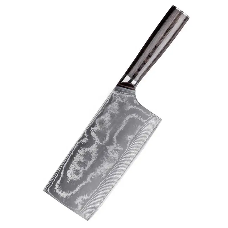 Пользовательские 8 дюймов Высокое качество VG10 сердечник дамасский узор Стальные Кухонные ножи ulu pakistan мясной нож деревянная ручка