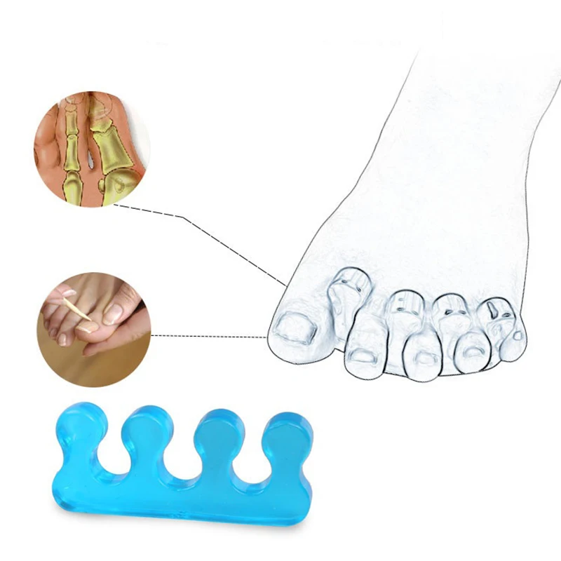 
Soft Silicone Toe Separating Gel Toe Separator Flexible Finger Spacer Silicone Soft Form For Manicure Pedicure Nail Tool 