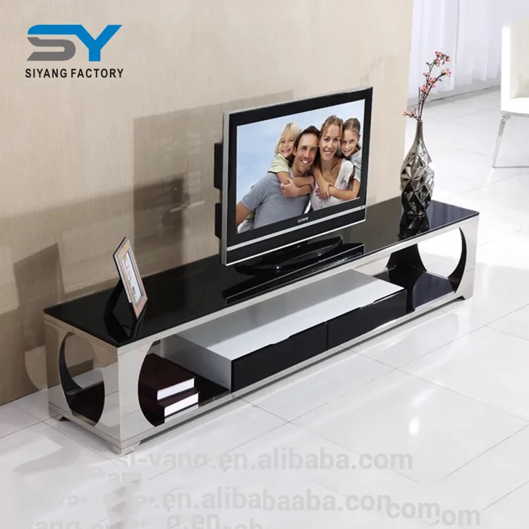 Новый продукт diy белый мраморный верх Серебряная рама из нержавеющей стали ТВ Стенд для домашнего использования