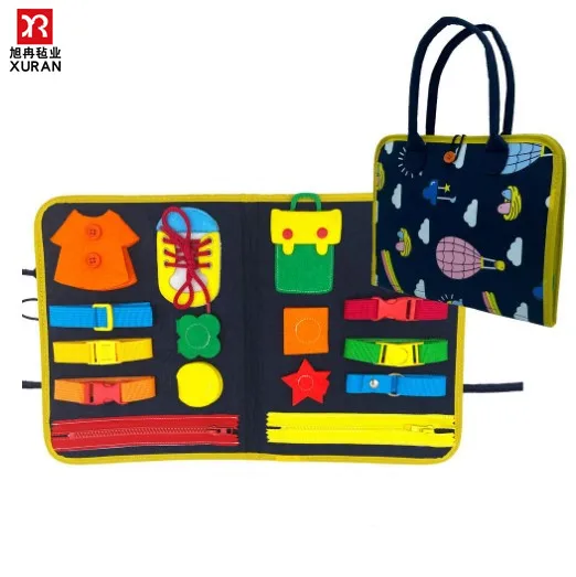 Montessori Early Educational Travel Basic Skills Activity Toy Felt board Felt Busy