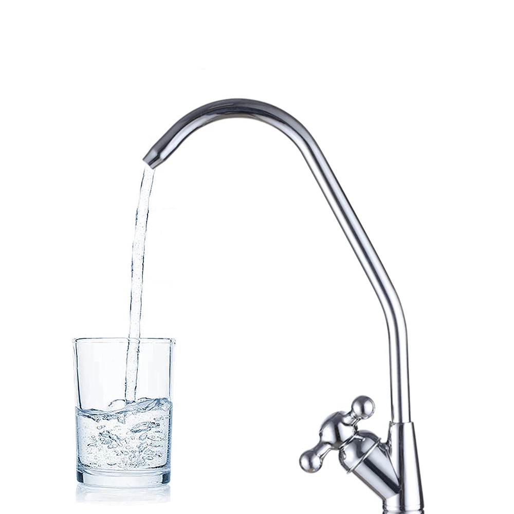 Goose Neck Single Handle Kitchen Faucet Zinc Alloy RO Water Tap