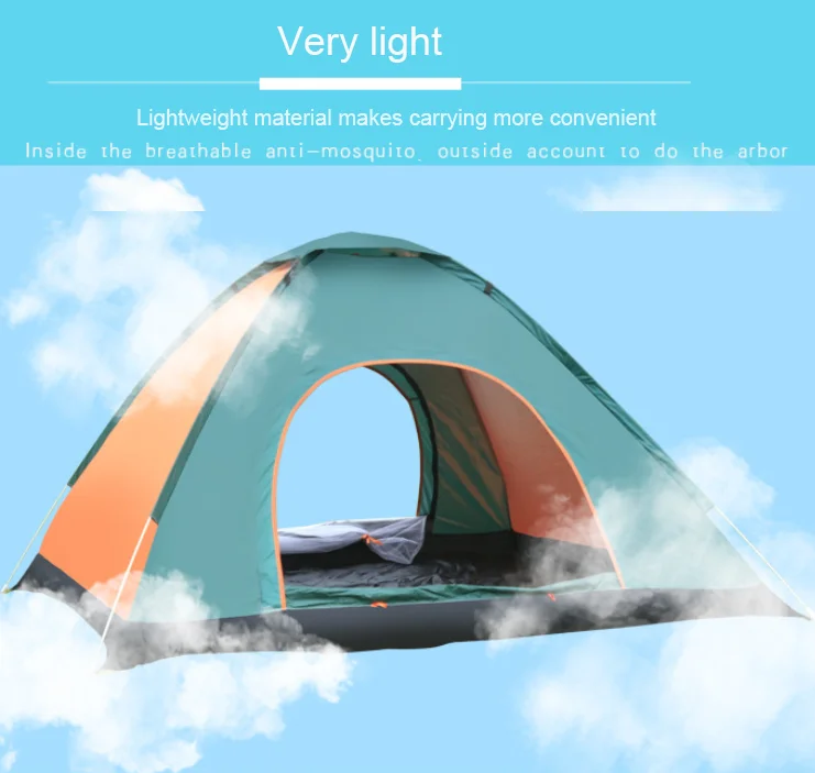 Custom Logo Foldable Waterproof Durable Rip-resistant Traveling Outdoor Portable Party Automatic Pop Up Camping Tent