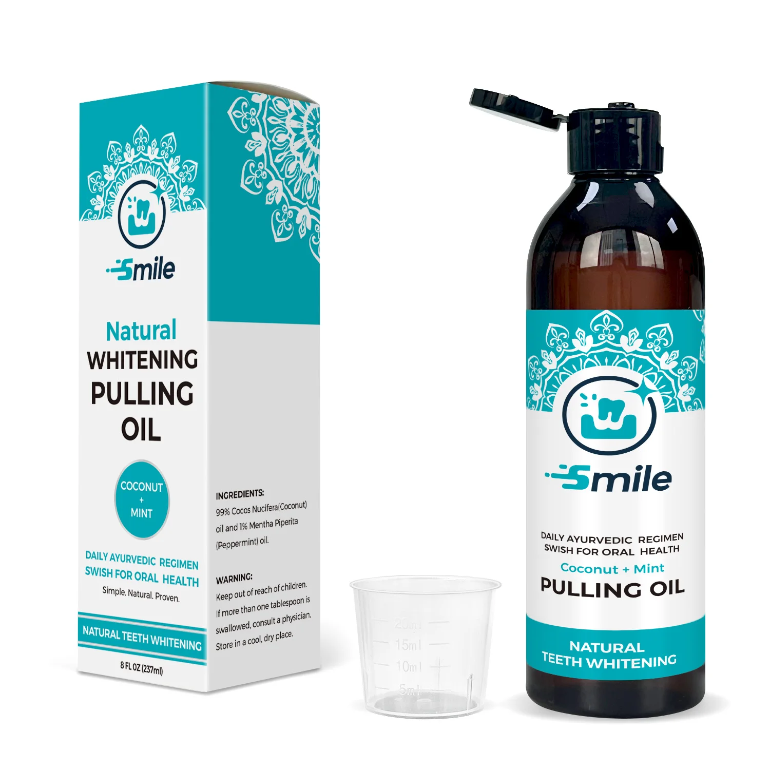 Natural Fresh Breath Whitening Alcohol Free Coconut Oil Pulling Mouthwash
