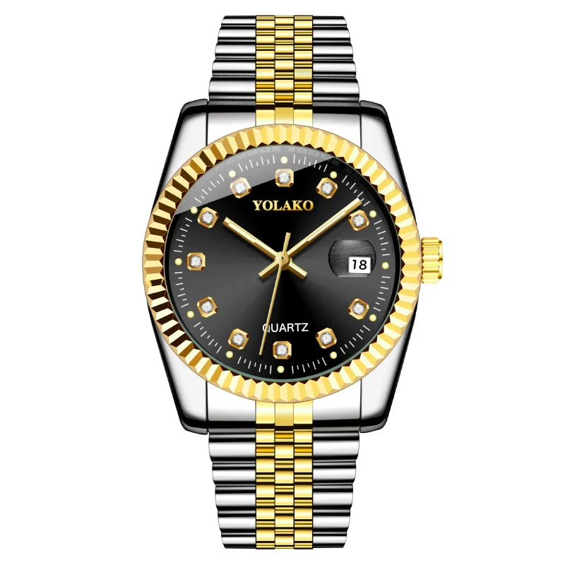 New Business Casual Steel Band Diamond Men Novel Watch high quality Calendar Quartz Man Watch