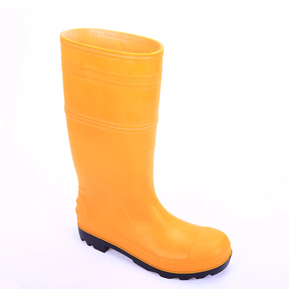 china cheap factory  safety gumboots men wellington rain boots worker shoes steel toe cap steel sole waterproof boots