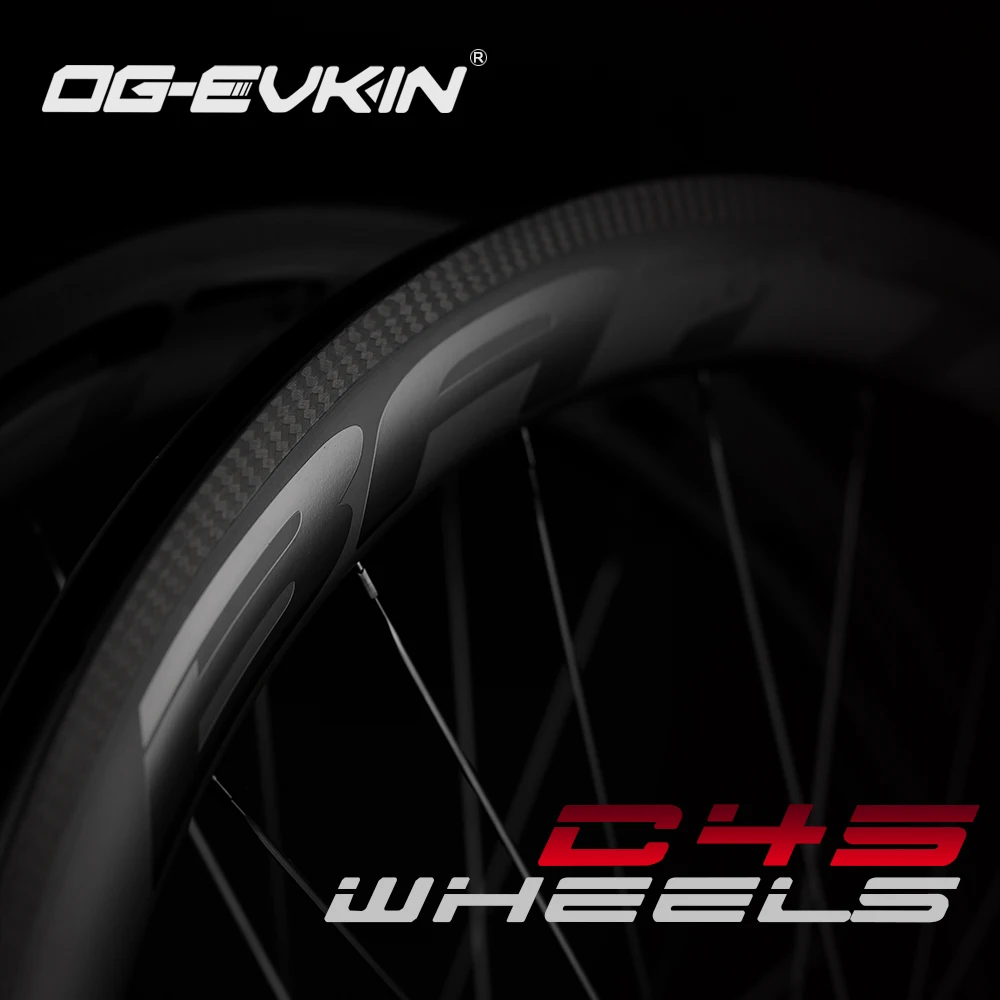 OG-EVKIN RW-002 Carbon Wheels Clincher 45mm Depth 25mm Outer Width V-Brake Carbon Wheel For Road Bike 700c UCI Wheelset