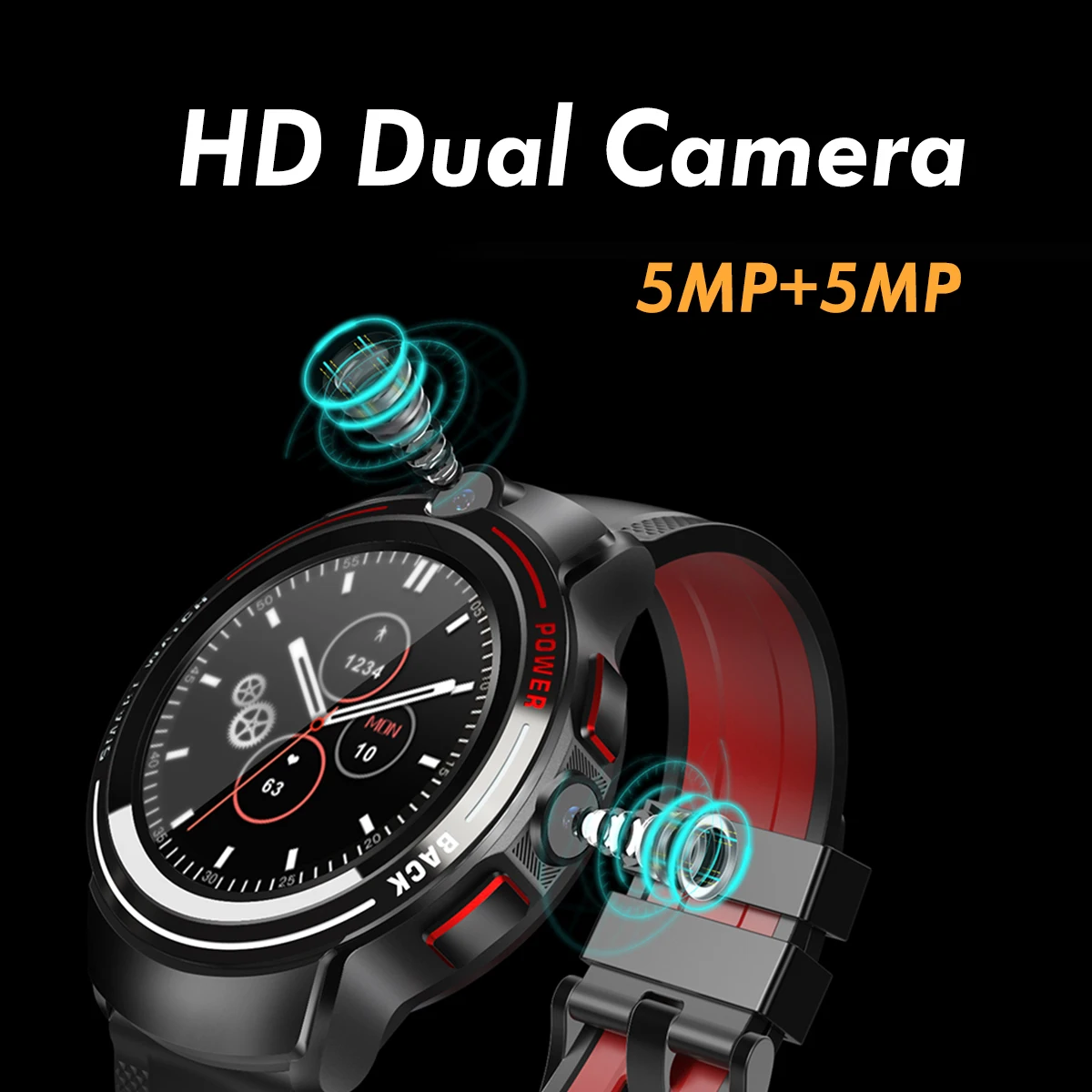 dropshipping  Smart Watch 2021 Wholesale Round Nano Sim Dual Camera Ip68 Waterproof Gps Reloj What app 3g 4g Android Smartwatch