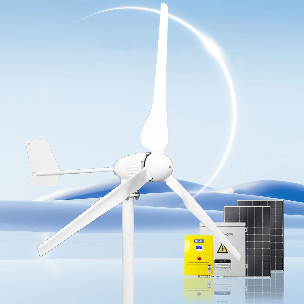 600W 800W 1KW Horizontal Axis Wind Turbine Generator 48V 96V 120V 3 Blades Windmills No Noise Home Use