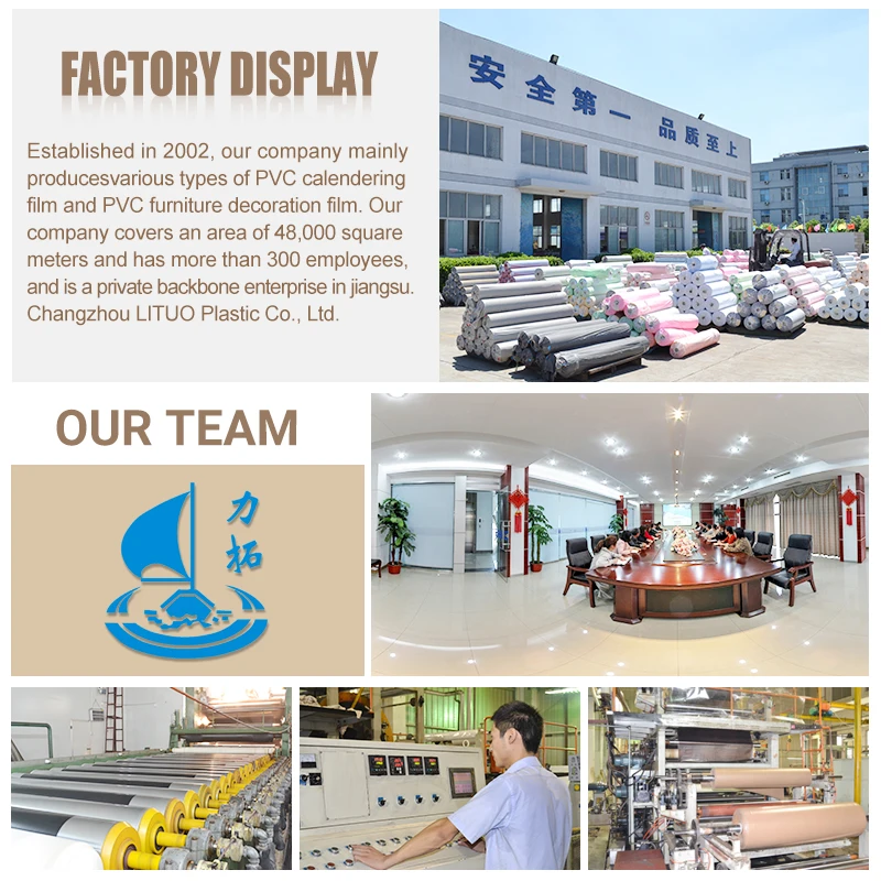 Lituo PVC Wood Film Eco Slo Film Gray Back PVC Mirror Thermoformable 38 Mini Extrusora Film PVC