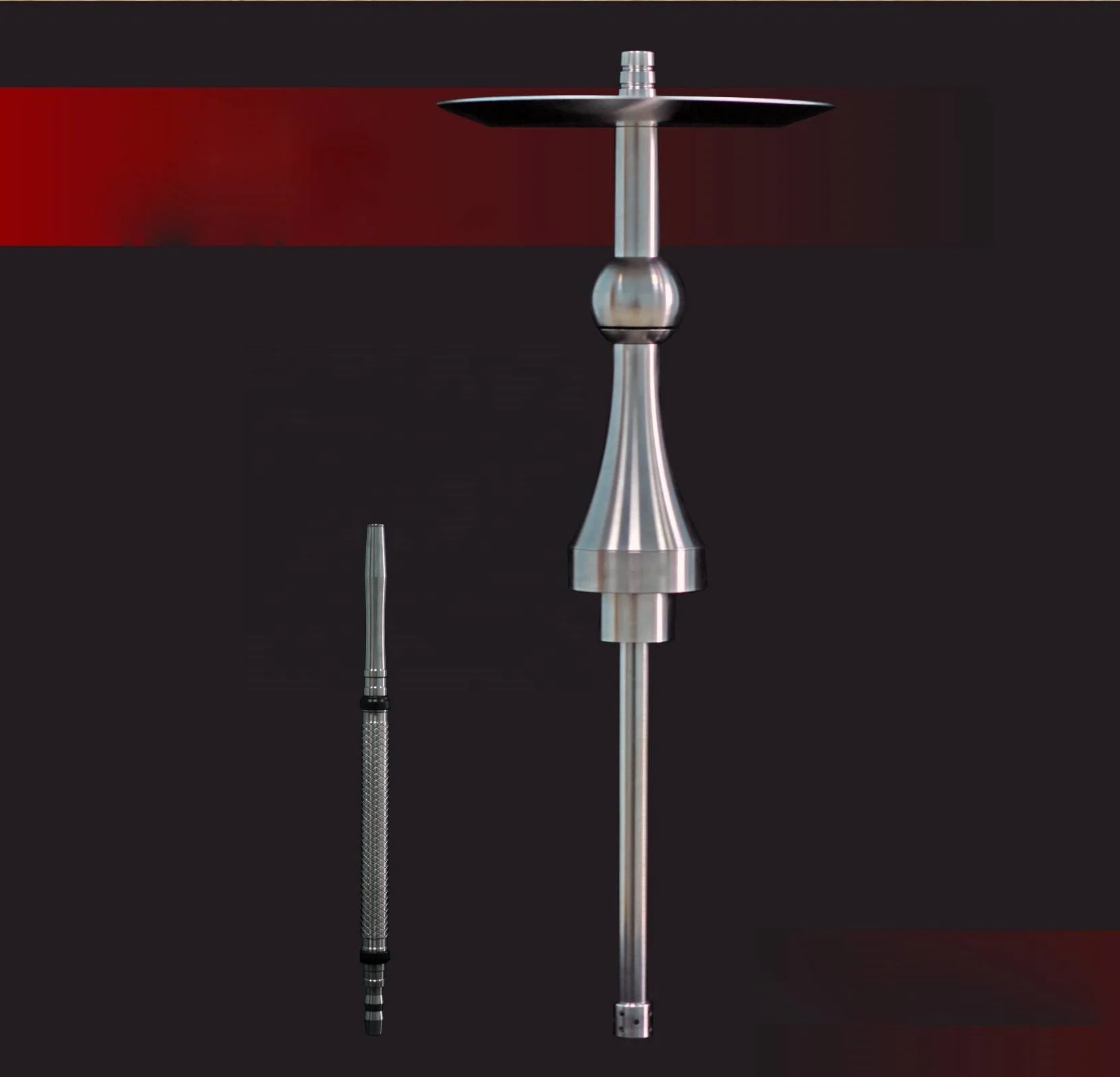 Chinese Shisha Smoking Black Matt and Silver Steel Fair Price and High Quality Carton Box Customizable Frosted Straight Type 50