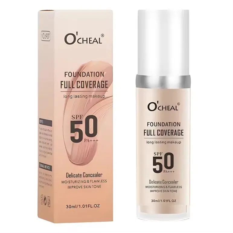 Private Label Foundation Full Coverage Waterproof Long-lasting Oil Control Color Changing SPF 50 Moist Foundation Makeup Liquid