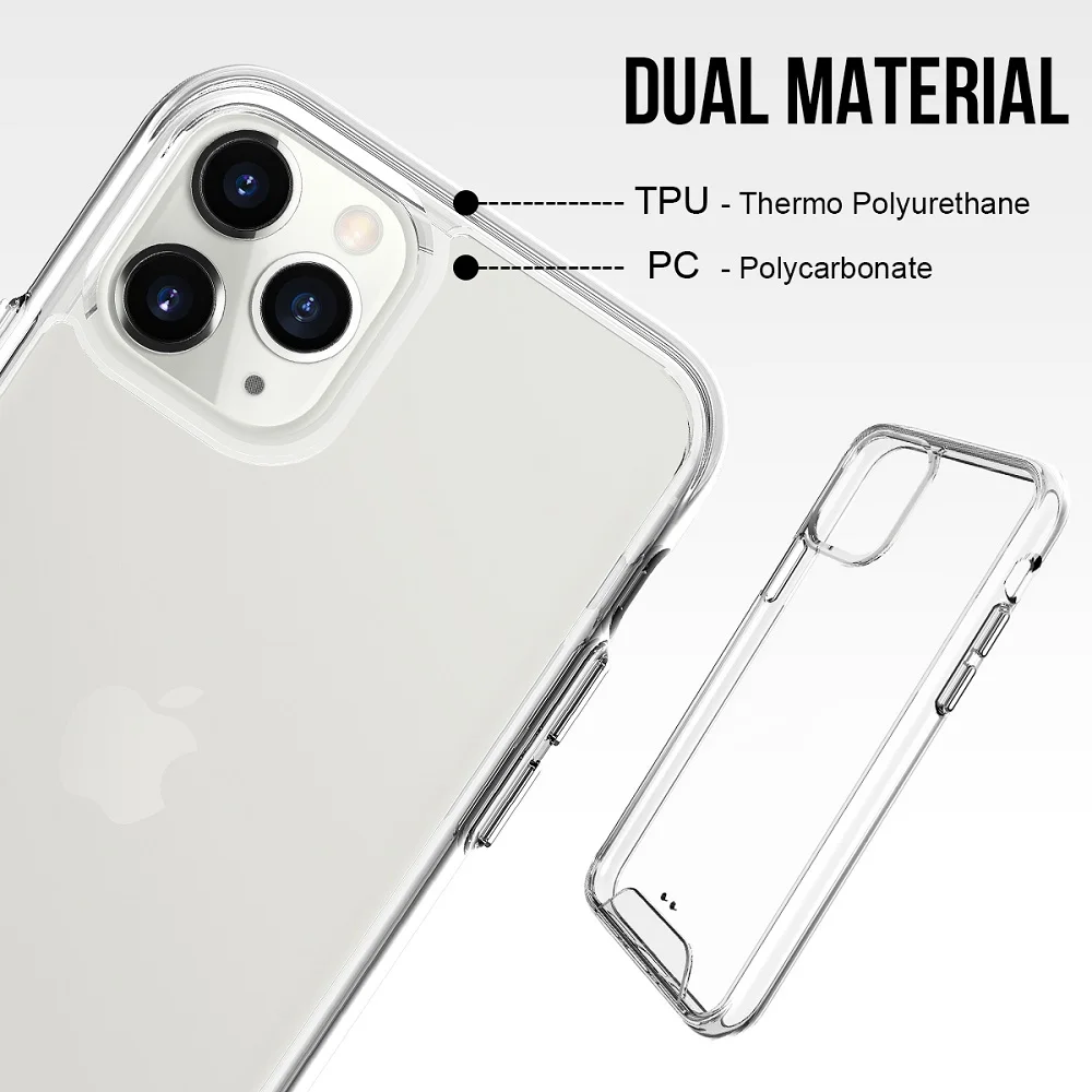  For iPhone 12 11 Pro Max Drop-resistant Transparent Phone Space Case Mobile Clear Back