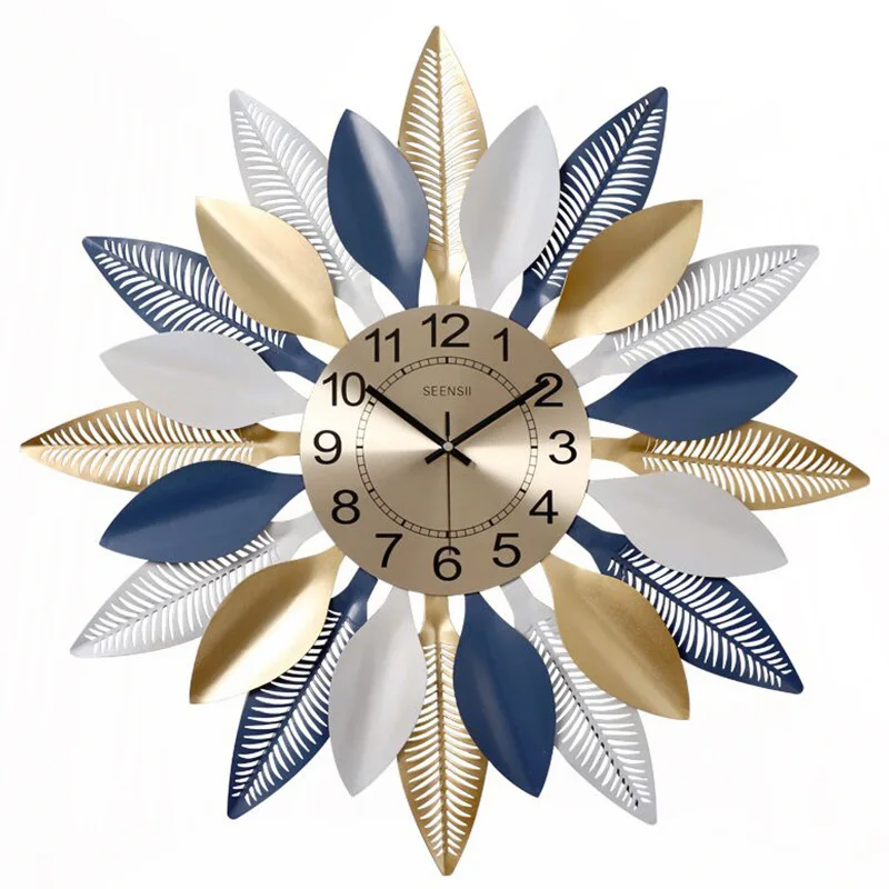 
Modern simple and creative clock and watch northern Europe light luxury bedroom quiet home living room clock wall decoration 