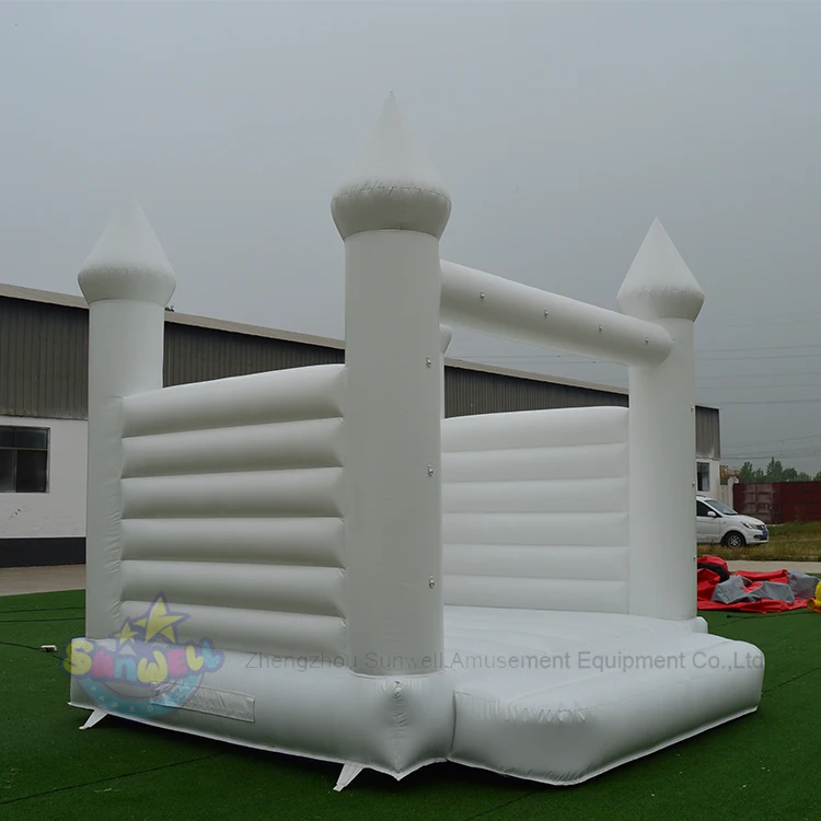 Pretty mini white wedding indoor outdoor white inflatable castle bounce house jumping trampoline for event