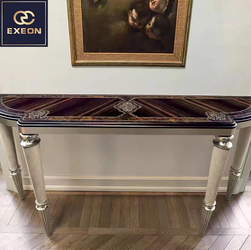 Modern Furniture Corridor Entrance Porch Luxury Villa Living Room Against The Wall Marble Metal Porch Table