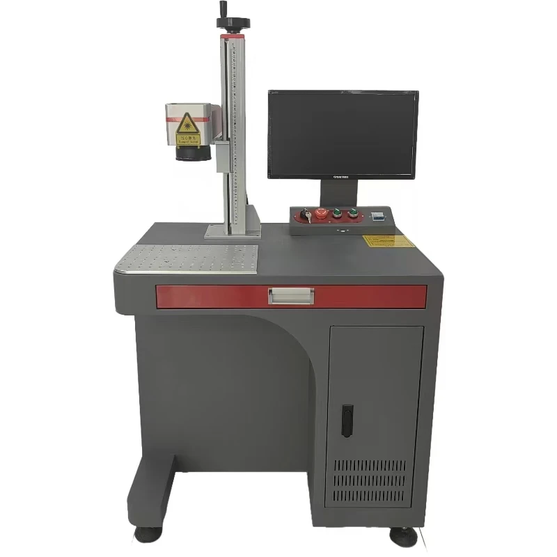 30W Fiber Desktop Laser Marking Machine for Advertising   Industries EZCAD Control System RAYCUS MAX Laser Source Used