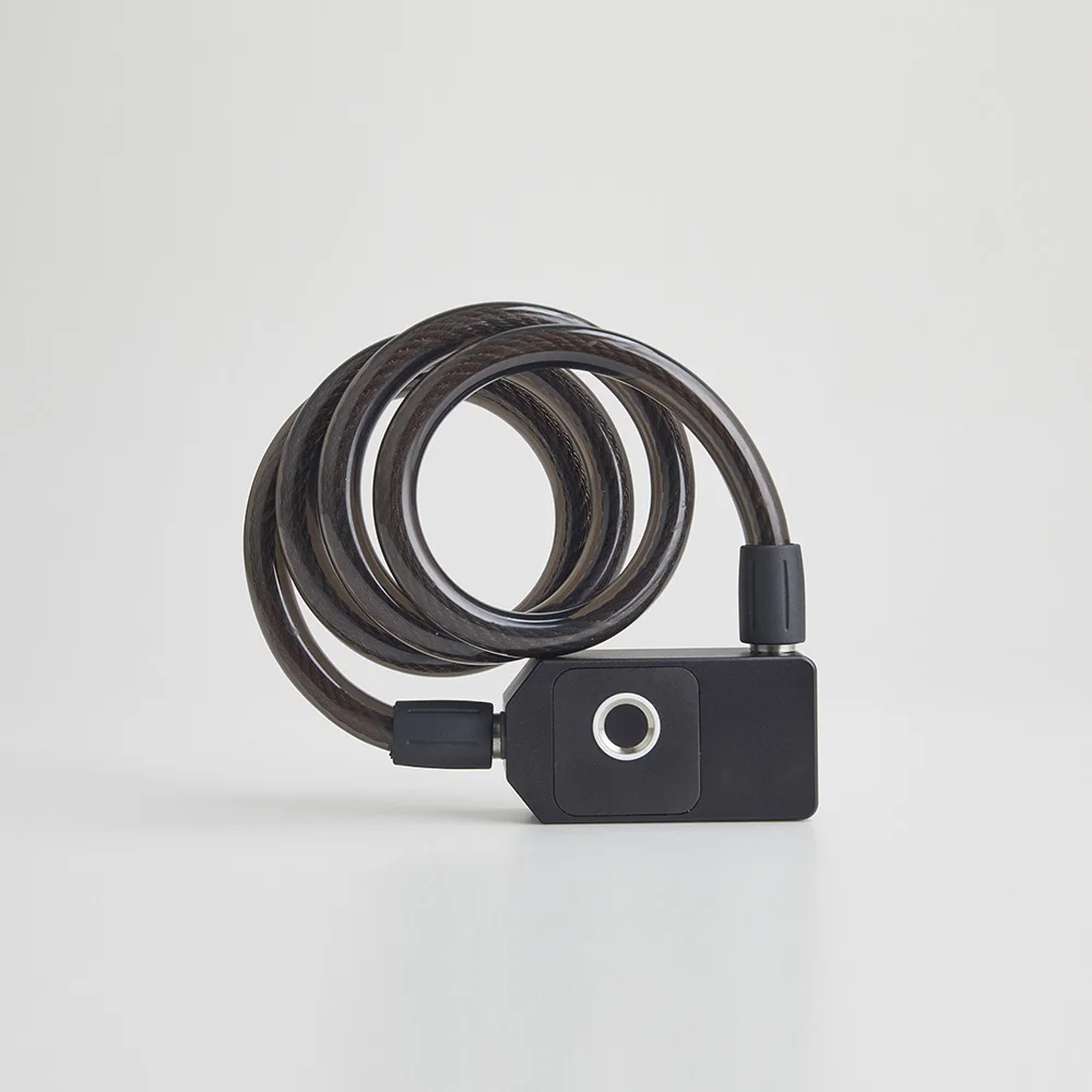 Security anti-theft waterproof dustproof IP65 Tuya app fingerprint wire rope bicycle lock bike smart security cable lock key