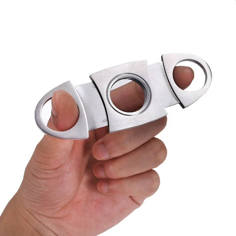 Stainless Steel Cigar Cutter Knife Portable Small Double Blades Cigar Scissors Metal Cut Cigar Devices Tools Smoking Accessories