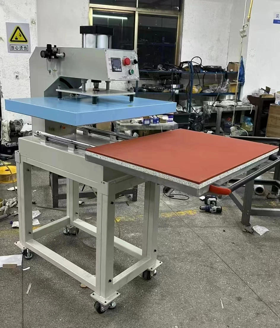 Pneumatic Heat Press Clothes Flatbed Single Station Dye Sublimation Heat Press Machine