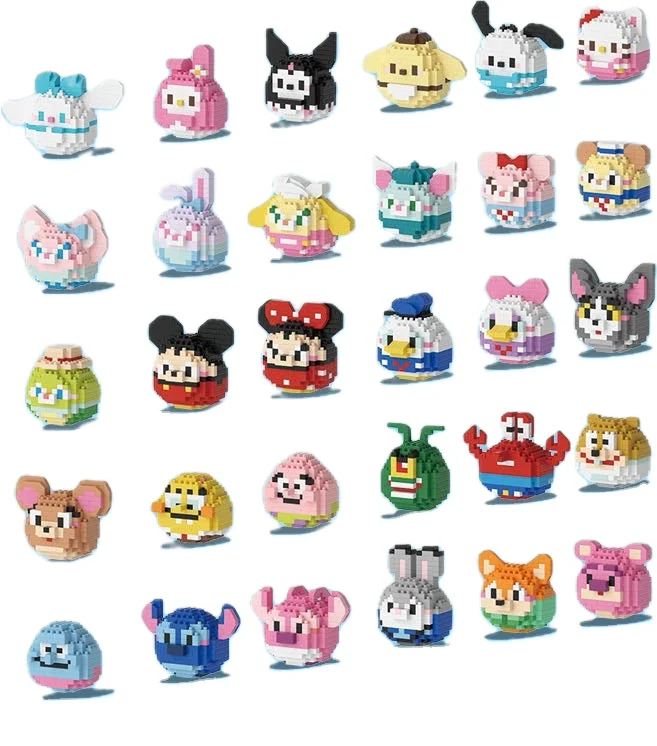 Wholesale High Quality Building Block Toy Cartoon doll Kulomi Hello Cat For Children Puzzle Building Blocks Cartoon character