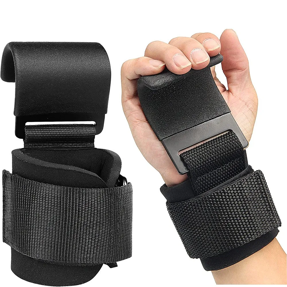 Heavy Duty Weight Lifting Wrist Hooks Straps Pull Up Power Lifting Deadlift Straps Power Lifting Grips Padded Workout Straps