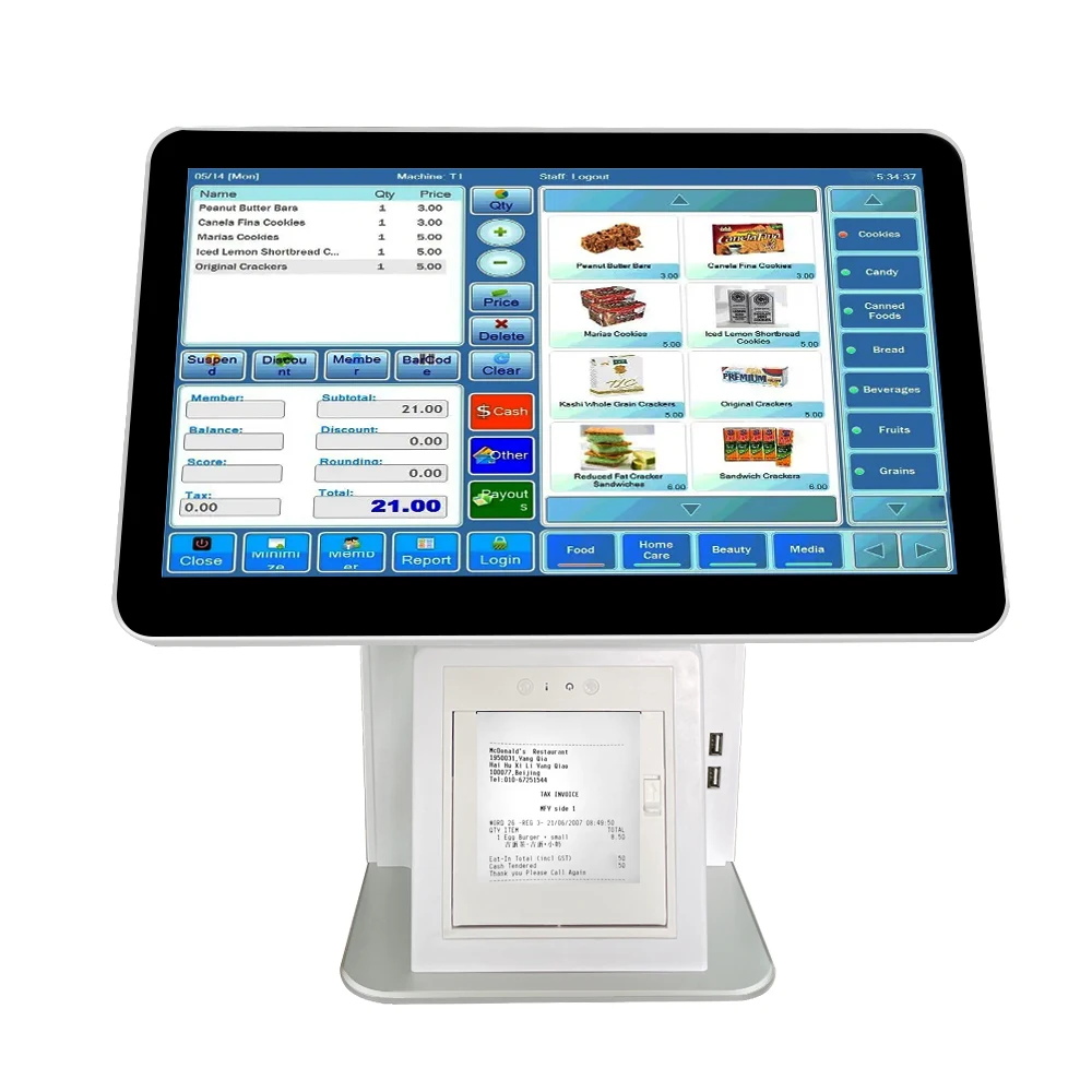 15.6 Inch all-in-one   POS Terminal Windows Retail POS System  Sale white  OEM Jack Power Audio Technical CPU Video Touch