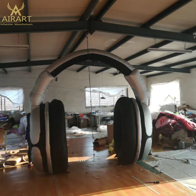 hot sales customized shape inflatable headphones earphones model for advertising