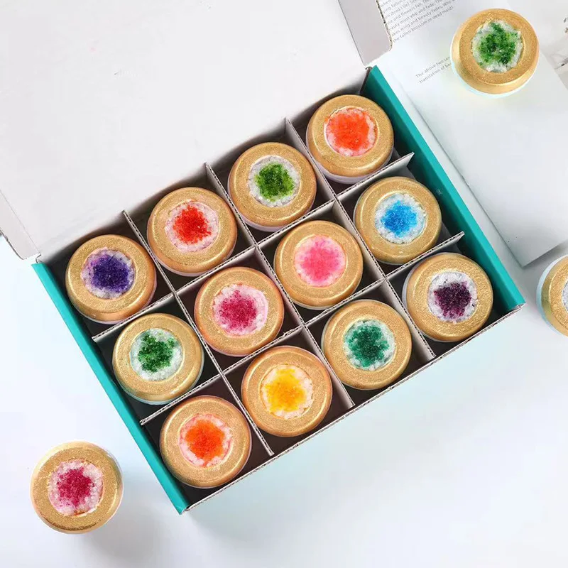 Factory Customized 20 Years Experience Crystal Sea Salt Bath Bomb Crystal  Bath Bombs Bath Fizzies