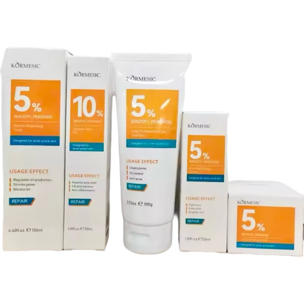 KORMESIC OEM Private Label  5% benzoyl peroxide hydrating skin care sinkcare series facial serum