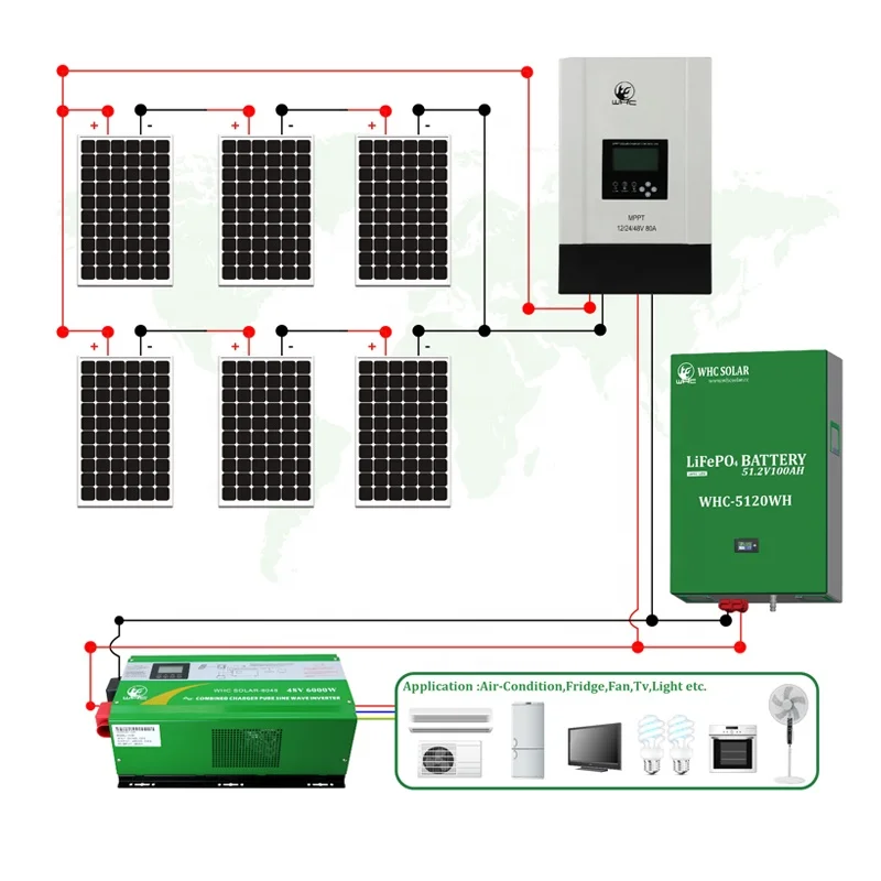 WHC 2000W 3000W 5 Kw 6kw 8Kw 10000 Watt  Batteries Solar Panel Power For Home System Off Grid Tie Solar Energy System Complete