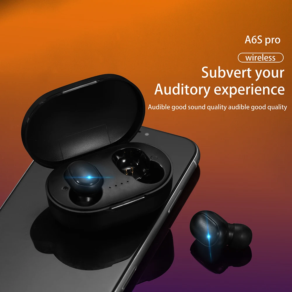 Tws Earphones a6s pro sport in-ear mini oem earbuds BT Headsets 5.0 tws ear buds a6s tws custom earbuds wireless for xiaomi