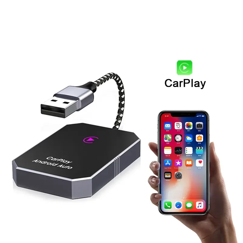 WIFI+Bluetooth dual connection transmission Android and iPhone 2in1 Wireless CarPlay Converter Dongle