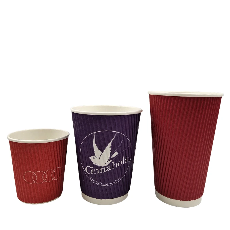 Rainbow Disposable Double Wall Kraft Paper Cups Biodegradable Cocoa Coffee Tea Cold Drink Take Away 12oz 18oz 20oz Paper Cup