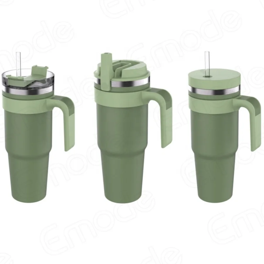 Emode 40 oz Tumbler Camping Travel Stainless Steel Vacuum Insulated Tumbler with Lid and Straw for Water, Iced Tea or Coffee