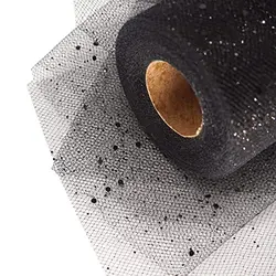 Glitter Tulle Fabric Rolls Sequin Sparkling Ribbon Spool Netting for Wedding
